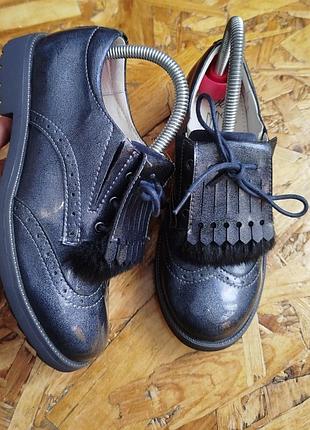 Кожаные лакированные туфли ботинки кроссовки kapika