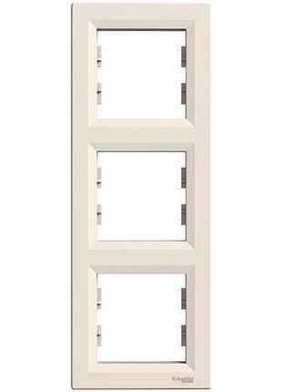 Рамка 3-постова вертикальна крем asfora schneider