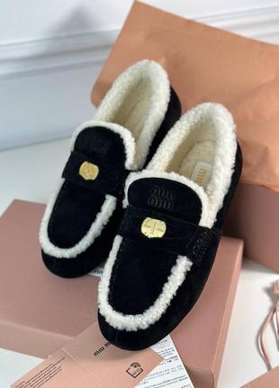 Зимние лоферы в стиле miu 2way miu 2way миу миу