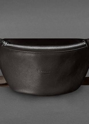 Шкіряна поясна сумка-бананка темно-коричнева kanny