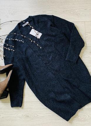 Длинный трикотажный кардиган-плащ zara