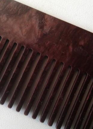 Расческа гребень с крупными и редкими зубцами коричневого цвета винтаж ссср клеймо
