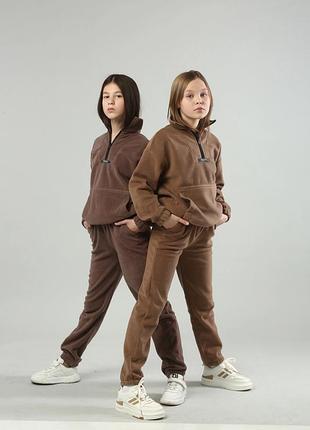 Теплый флисовый спортивный костюм