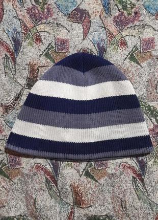 Весняна-осіння шапочка, на теплу зиму, у смужку