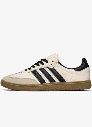 Женские кроссовки adidas samba beige black