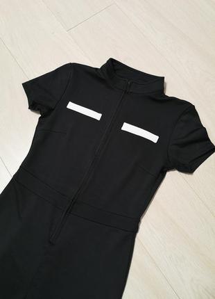 Стильный комбинезон с широкими штанинами, широкие брюки палаццо, чёрное платье, нарядное платье zara5 фото