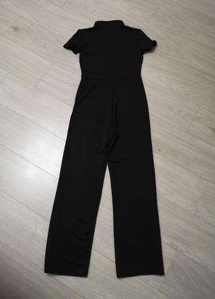 Стильный комбинезон с широкими штанинами, широкие брюки палаццо, чёрное платье, нарядное платье zara7 фото