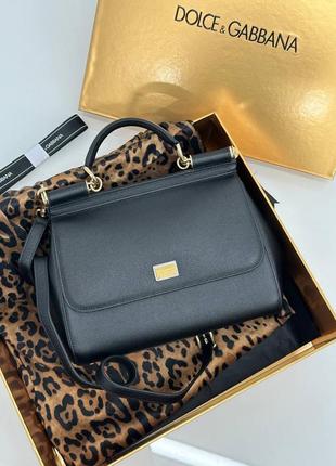 Черная сумка dolce gabbana sicily 25 см
