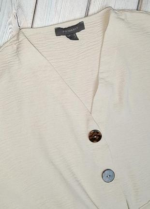 🤩1+1=3 базова бежева приталена жіноча блуза блузка primark, розмір 44 - 464 фото