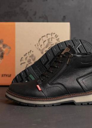 Шкіряні зимові черевики на хутрі Man torsten boots3 фото