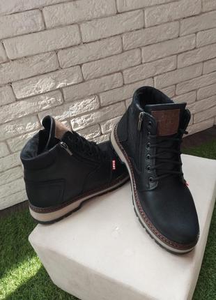 Шкіряні зимові черевики на хутрі Man torsten boots10 фото