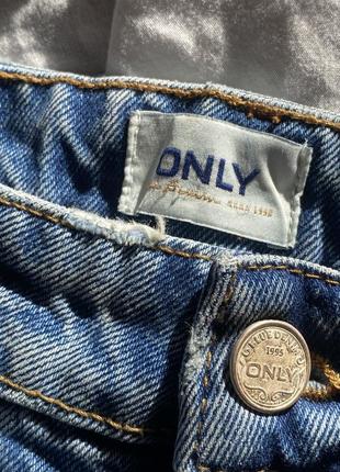 Базова класна джинсова міні юбка з необробленим краєм з потертостями only3 фото