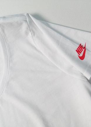 Белая свободная футболка с логотипом nike оригинал5 фото