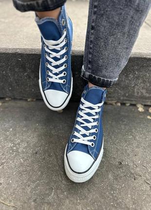 Кеды синие высокие converse all star4 фото