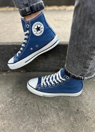 Кеды синие высокие converse all star5 фото