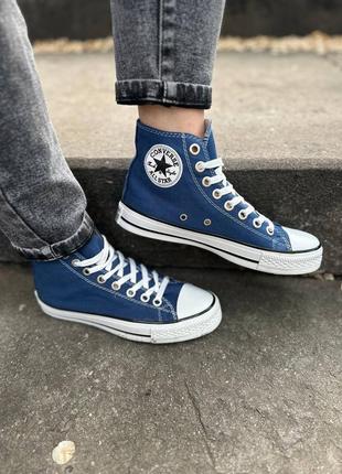 Кеди  сині високі converse all star1 фото