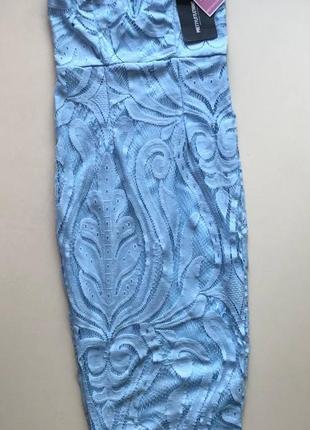 Сукня міді вечірня святкова плаття святкове сукня-олівець карандаш блакитне плаття голубе4 фото