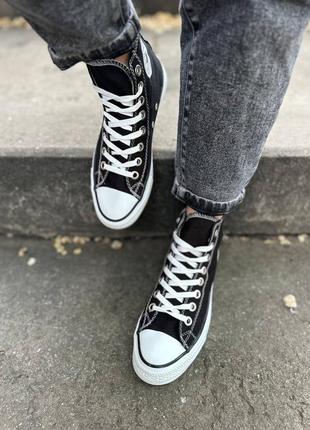 Кеды черные высокие converse all star4 фото