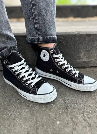 Кеды черные высокие converse all star7 фото