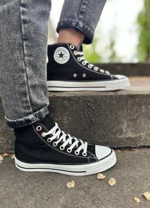 Кеди  чорні  високі converse all star2 фото