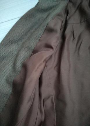 Пиджак блейзер жакет укороченный двухбортный гусиная лапка клетка шерсть4 фото