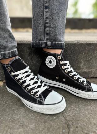 Кеды черные высокие converse all star1 фото