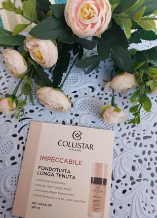 Collistar impeccabile long wear foundation — тональна основа з екстрактом білої троянди, пробний зразок, 1 мл;2 фото