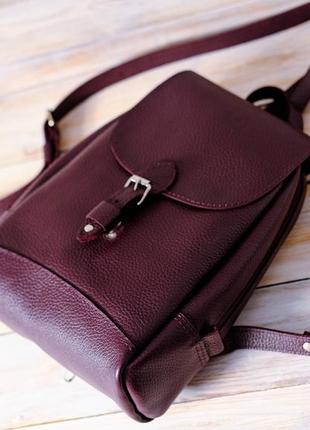 Женский кожаный рюкзак женева, натуральная кожа флотар, цвет слива3 фото