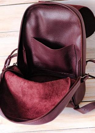 Женский кожаный рюкзак женева, натуральная кожа флотар, цвет слива6 фото