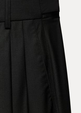 Новые черные брюки из шерсти брюки zara 8260/506 классические брюки палаццо с высокой посадкой широкие брюки черные брюки палаццо8 фото