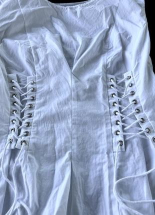 Рубашка корсет рубашка на затяжке рубашка белого цвета дизайнерская рубашка5 фото