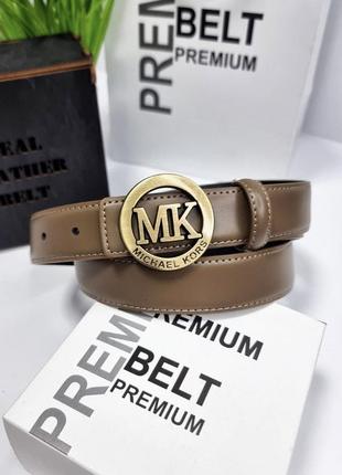 Женский кожаный прошитый ремень в стиле майкл корс michael kors