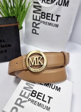 Женский кожаный прошитый ремень в стиле майкл корс michael kors