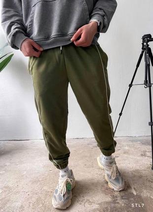 Чоловічі спортивні штани хакі рефлектив весняні осінні (b)4 фото