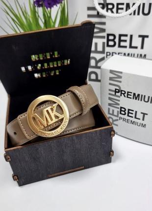 Женский кожаный прошитый ремень в стиле майкл корс michael kors