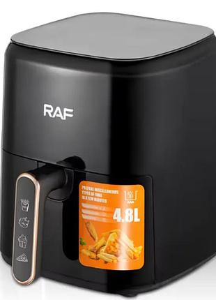 Аэрофритюрница raf (4.8л, 1500 вт, антипригарное покрытие чаши) r-5362b черный