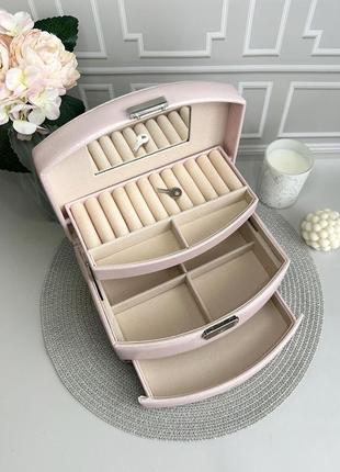 Большая розовая шкатулка для украшений