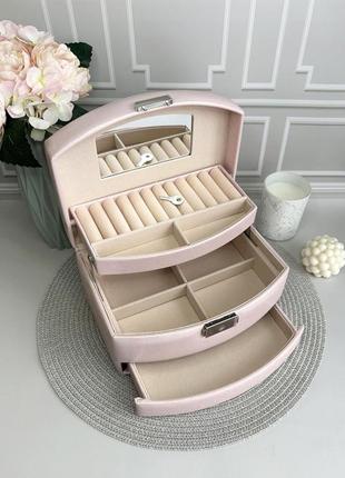 Большая розовая шкатулка для украшений