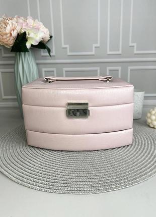 Большая розовая шкатулка для украшений