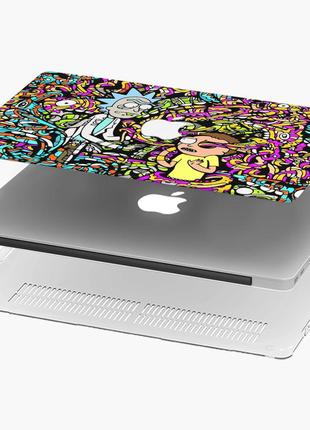 Чехол пластиковый для apple macbook pro / air рик и морти (rick and morty) макбук про case hard cover матово-білий4 фото