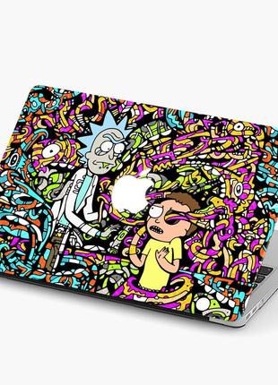 Чехол пластиковый для apple macbook pro / air рик и морти (rick and morty) макбук про case hard cover матово-білий1 фото