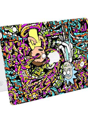 Чехол пластиковый для apple macbook pro / air рик и морти (rick and morty) макбук про case hard cover матово-білий5 фото