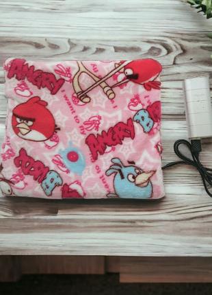 Лежак плюшевий для котів з обігрівом від power bank нагрівання до 45с
