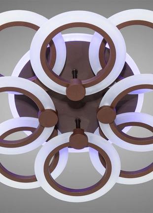 Стельова люстра в спальню a8022/4+4cf led 3color dimmer з трьома режимами світла