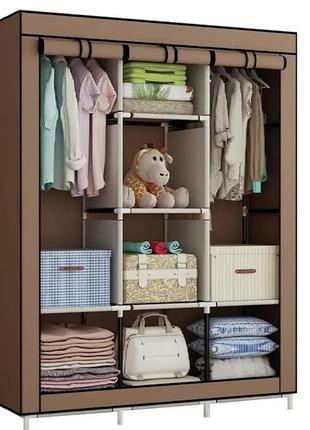 Шафа тканинна складана storage wardrobe 88130 на 3 секції 130х45х175 см4 фото