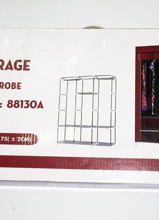 Шкаф тканевый складной storage wardrobe 88130 на 3 секции 130х45х175 см8 фото