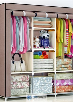 Шафа тканинна складана storage wardrobe 88130 на 3 секції 130х45х175 см1 фото