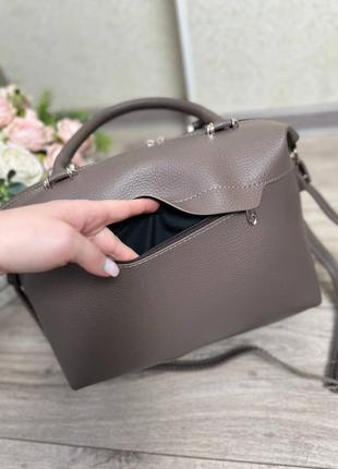 Женская стильная и качественная сумка из эко кожи капучино6 фото