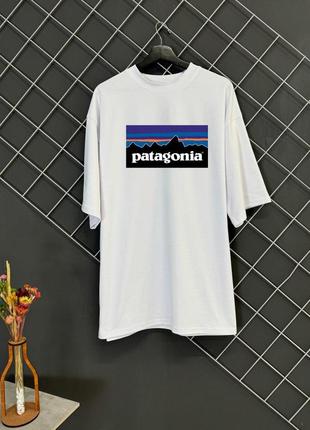 Мужская футболка оверсайз patagonia белая тенниска патагония на лето (b)3 фото