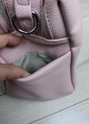 Сумка женская через плечо кросс-боди светло-розовая8 фото